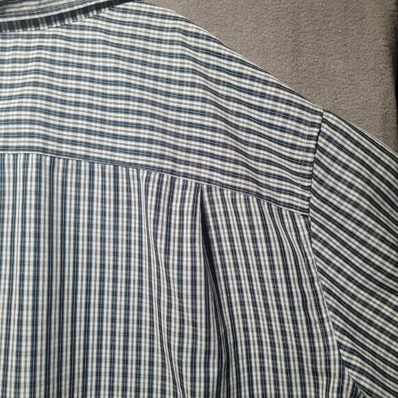 Men's Synergy 6XL Blue/Grey/White  Button Down Dress Short-Sleeve Shirt - Picture 3 of 5